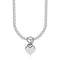 Sterling Silver Rhodium Plated Rolo Chain Necklace with a Heart Toggle Charm